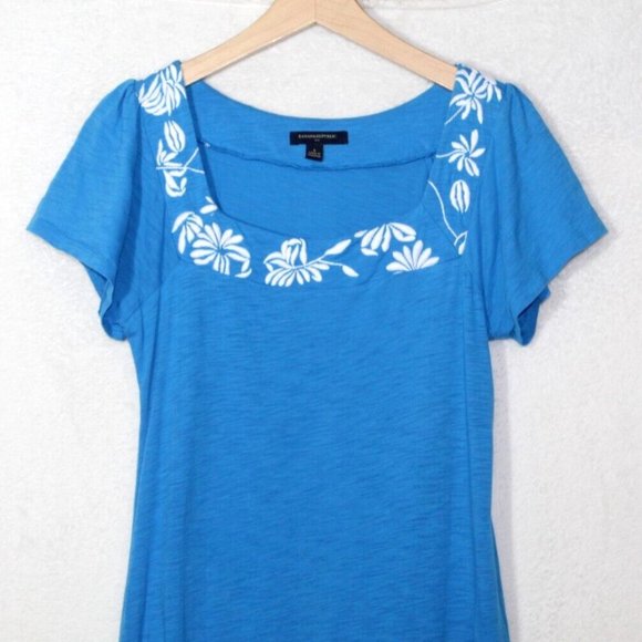 Banana Republic womens dress size S blue square neck embroidered mini sundress - Picture 2 of 7